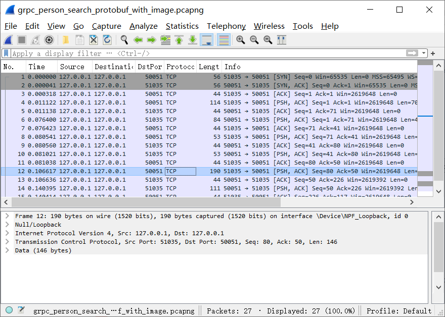 Analyze gRPC protocol