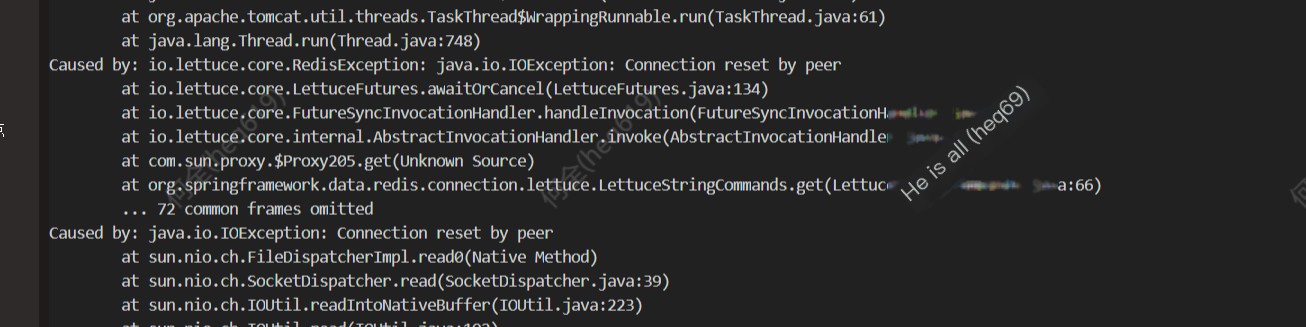 Redis connection reset