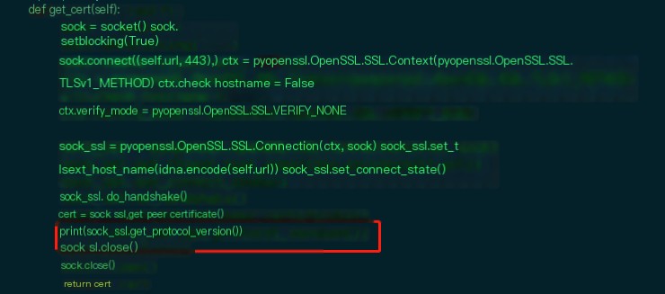 Output the established connection TLS version