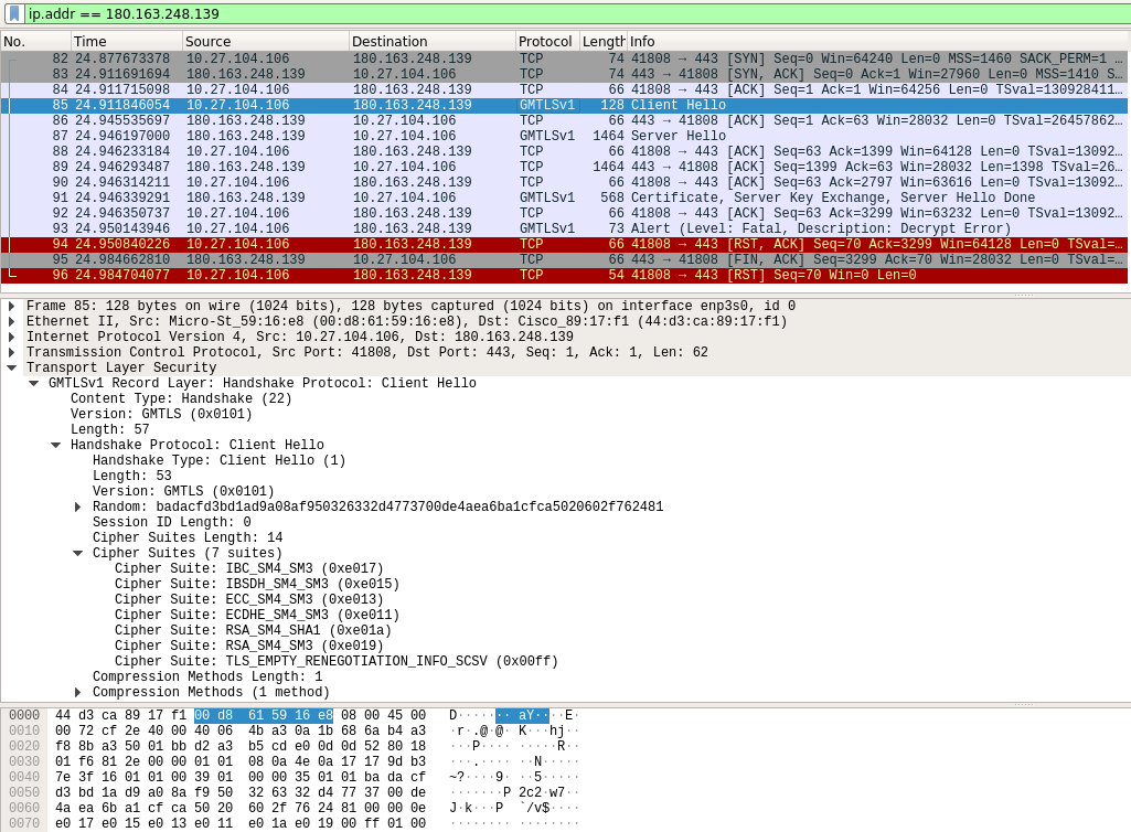 Guomi SSL debugging