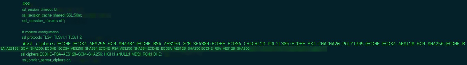 Server cipher suites