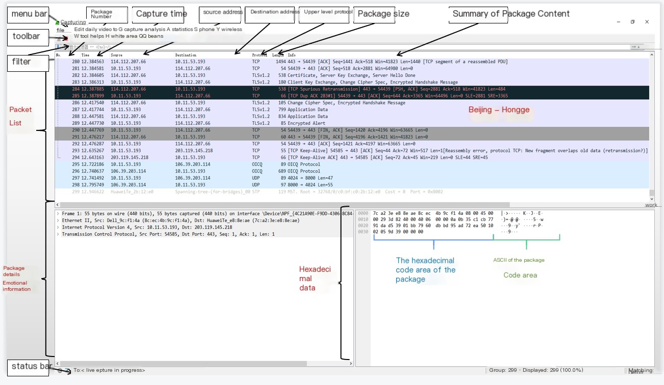 Wireshark interface