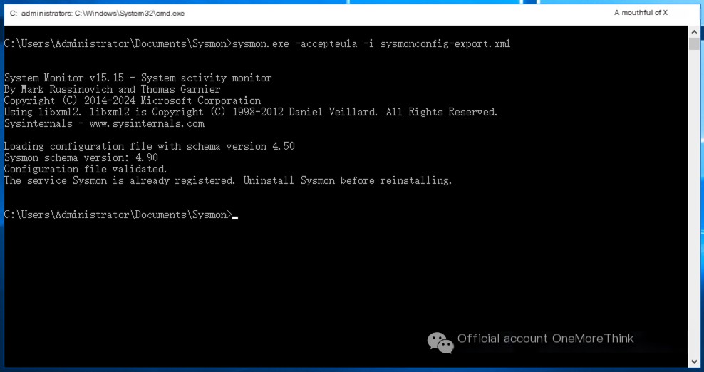 Sysmon log recording
